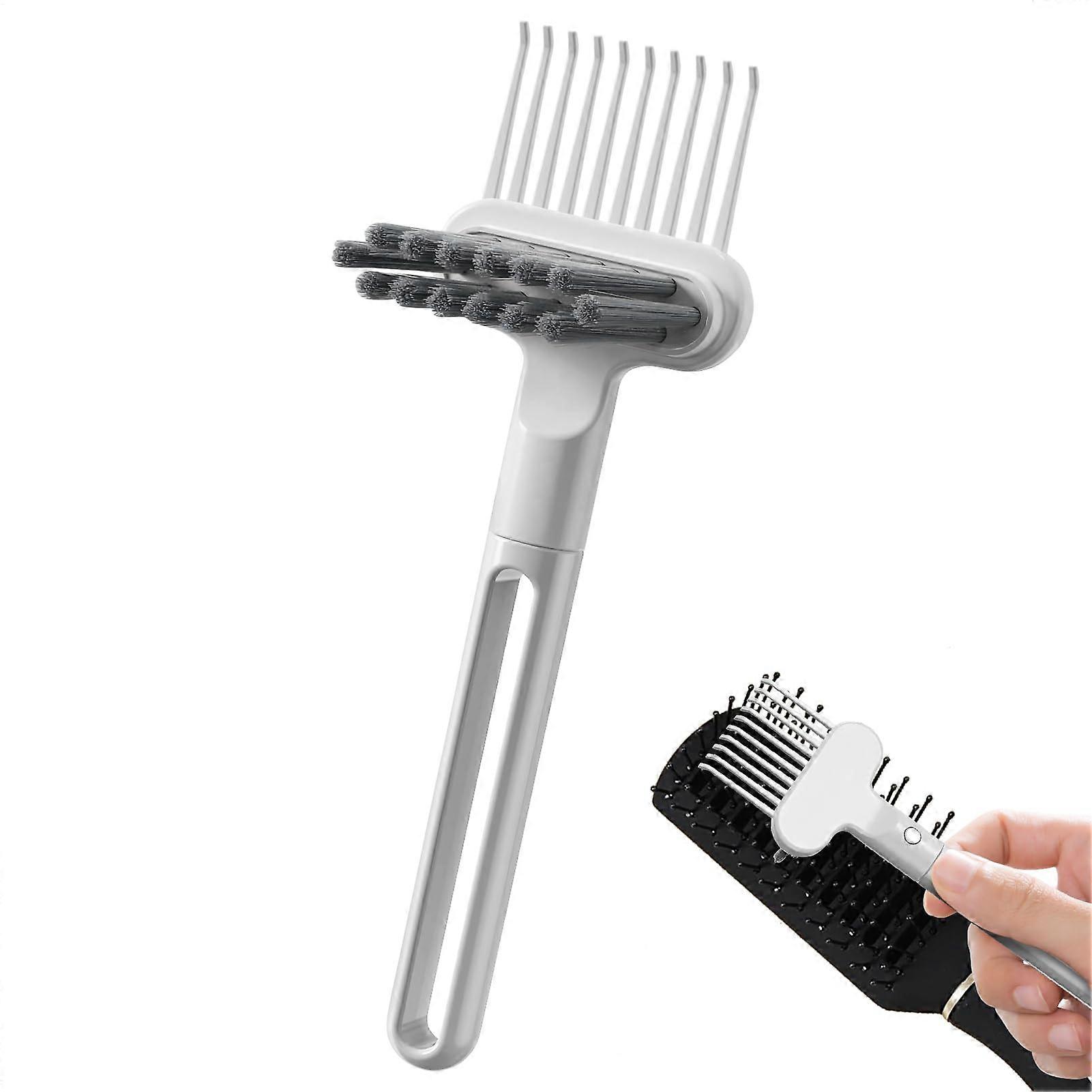 2 in 1 Hair Brush and Comb Cleaner with Nylon Bristles for Deep Hair Removal and MultiSurface Use