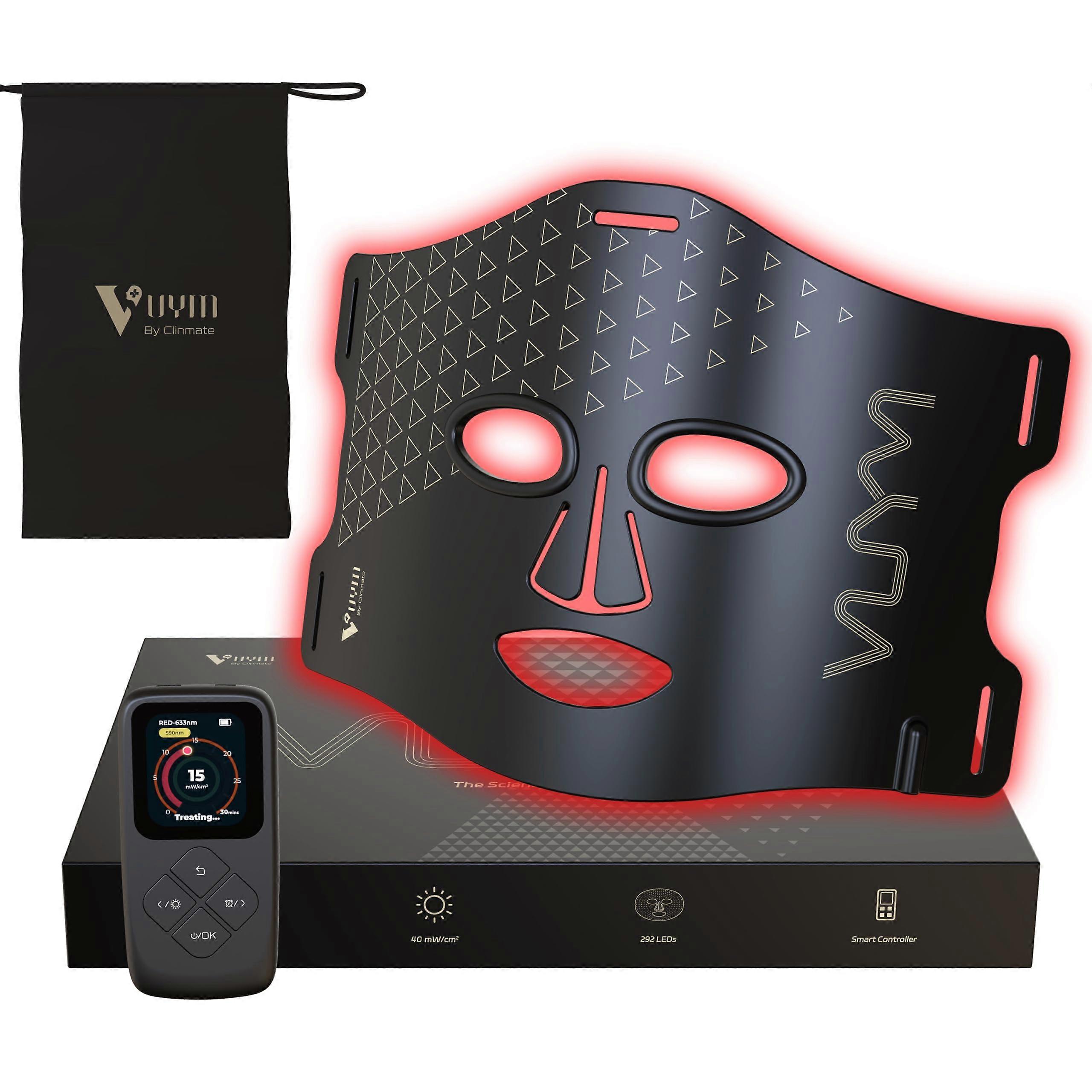 LED Light Therapy Mask with  Power Red Light, FullFace Coverage, Wireless AntiAging Design