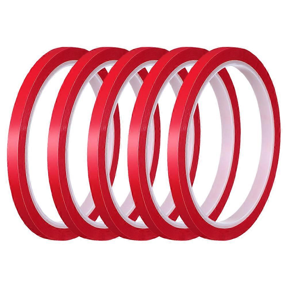 Car Decorative Strips for Waterproof Dustproof Use 5Pcs Red