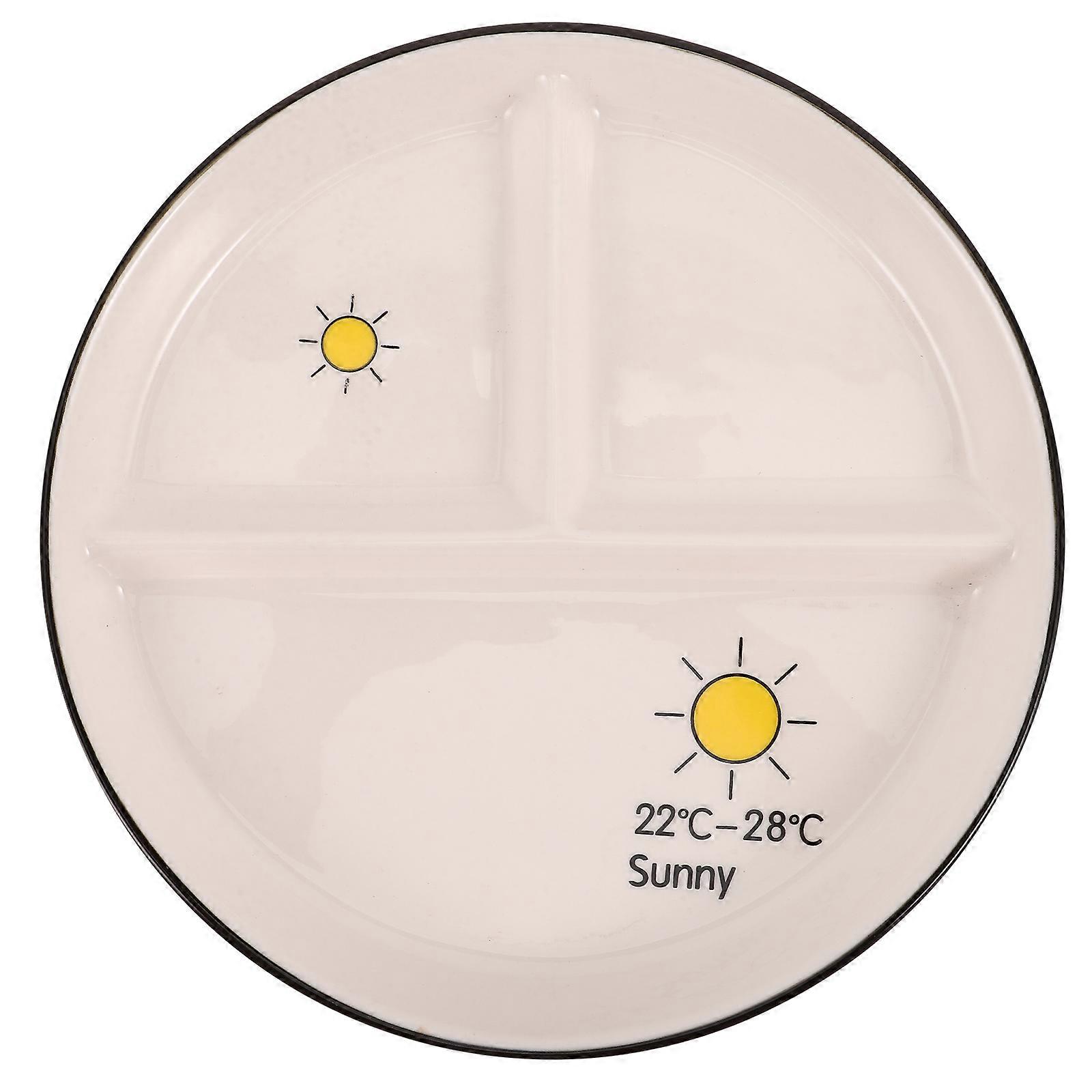 Divided Ceramic Plates Multi-Functional Portion Control Plate for Home Use