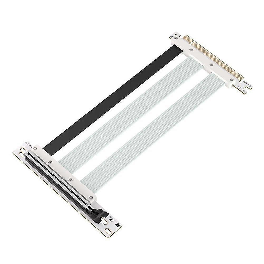 Shielded 90 Degree PCIe 5.0 GPU Riser Cable, Flexible X16 Graphics Card Extension  White