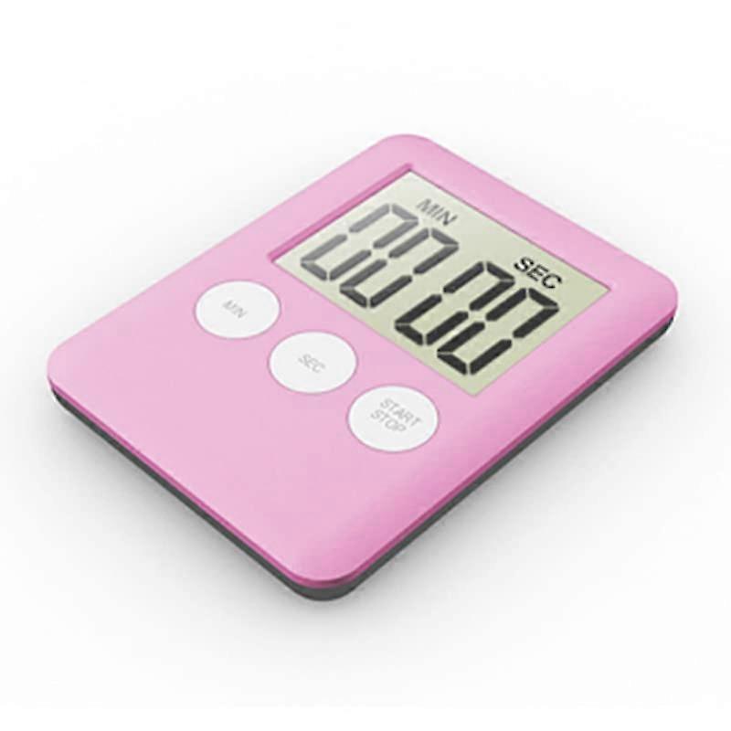 Digital Wall Clock with Large LCD Display Waterproof Shower Timer for Bathroom Pink ABS