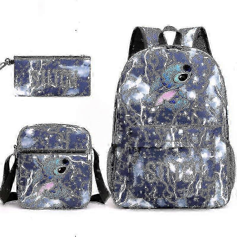 Lilo Stitch Backpack Three-piece Set School Bag Kids For Boy Girl Gift_y 25-26