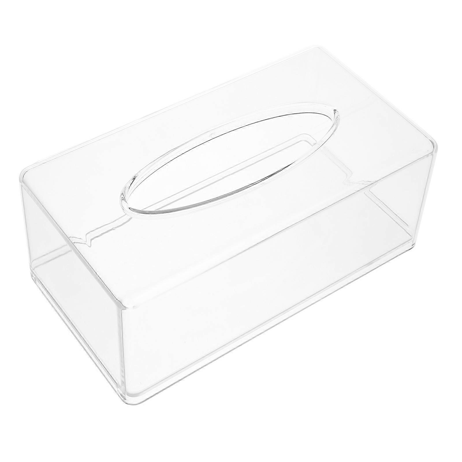 Tissue Storage Box Acrylic Clear Holder for Living Room Setup