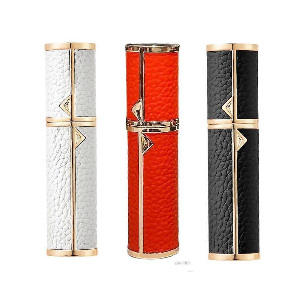 FullGrain Leather Perfume Atomizer Set, 5ml LeakProof Refillable Travel Spray Bottles, 3PCS