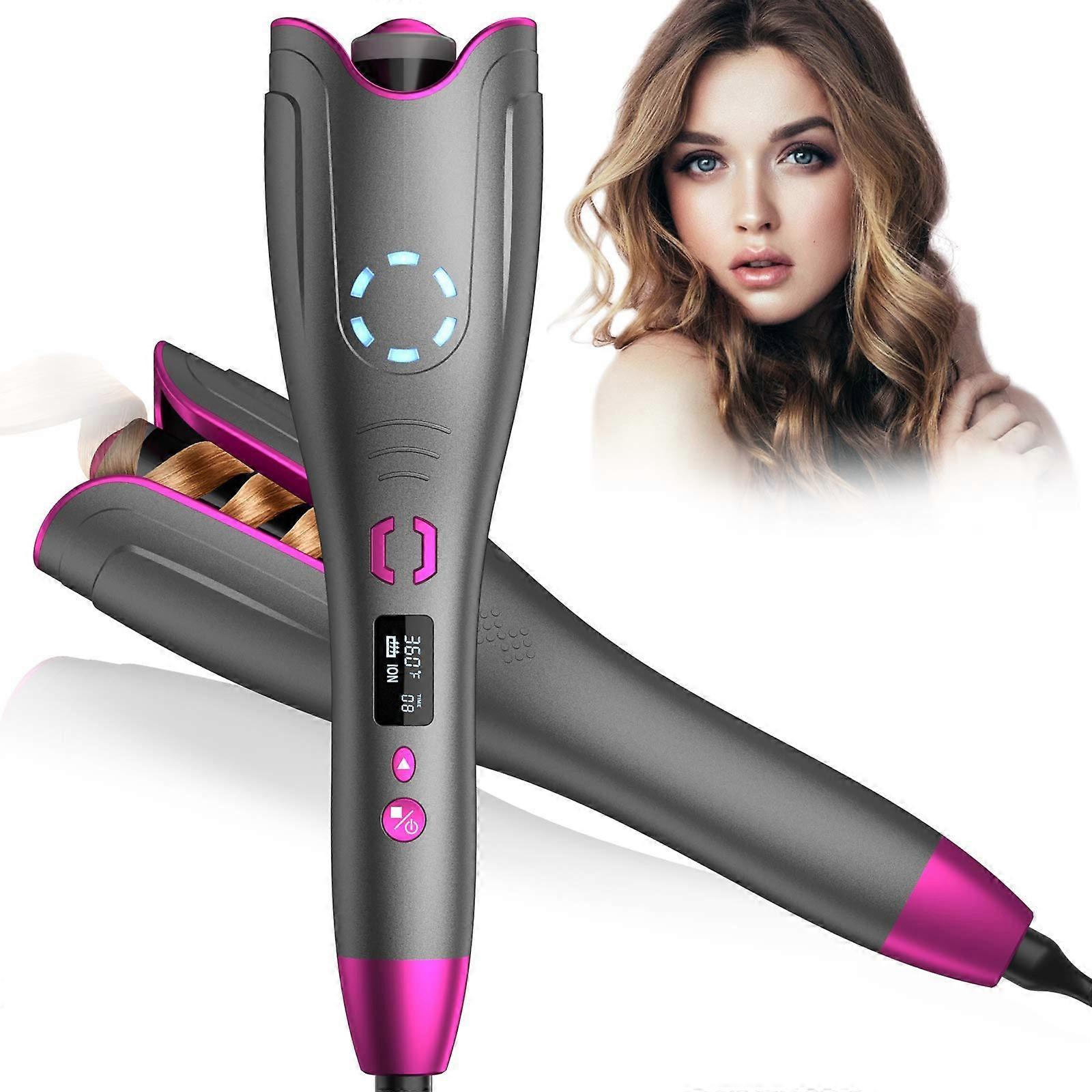 Automatic Hair Curler with Ceramic Ionic Barrel, LCD Display, 6 Temps, 11 Timers, Dual Voltage
