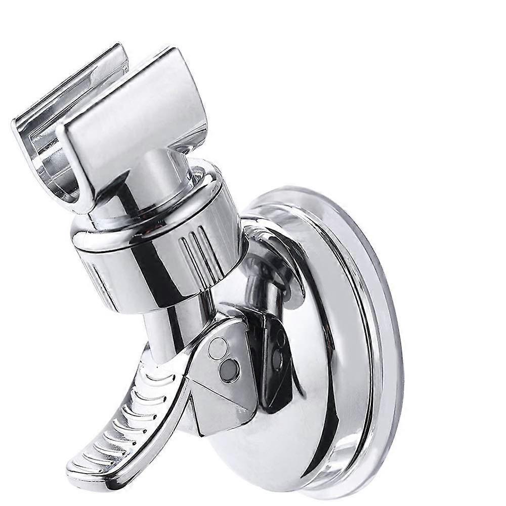 Universal Adjustable Shower Head Holder with 360° Rotation, Chrome ABS Suction Cup Wall Mount