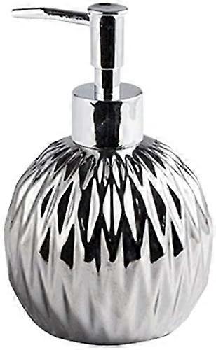 Ceramic Soap Dispenser 400ml Elegant Geometric Design Refillable Lotion Pump for Bathroom Kitchen