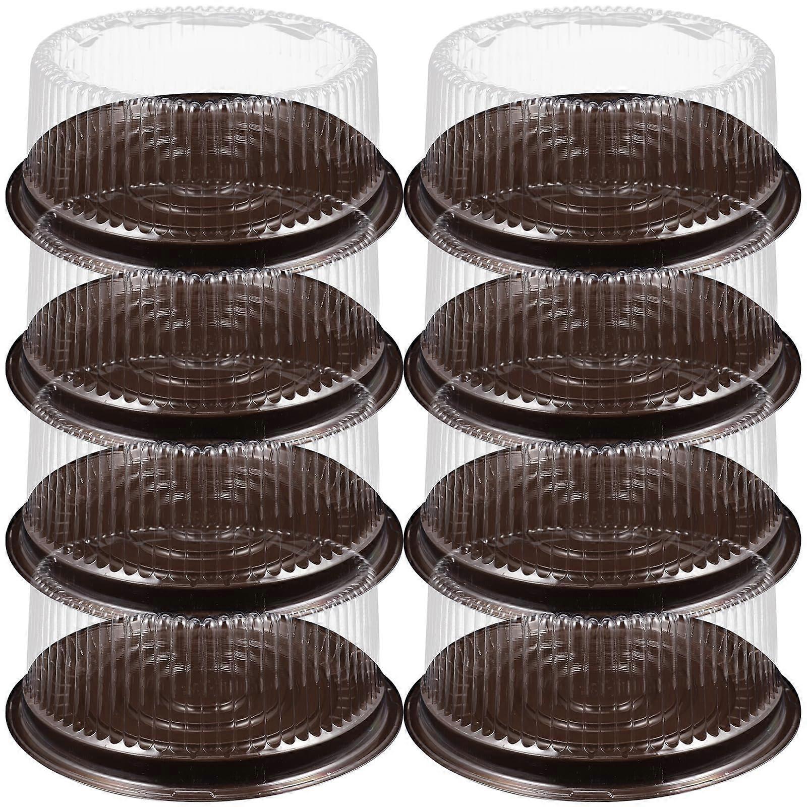 20PCS 8 Inch Disposable Plastic Cake Containers with Clear Dome Lid, Secure Locking for Freshness