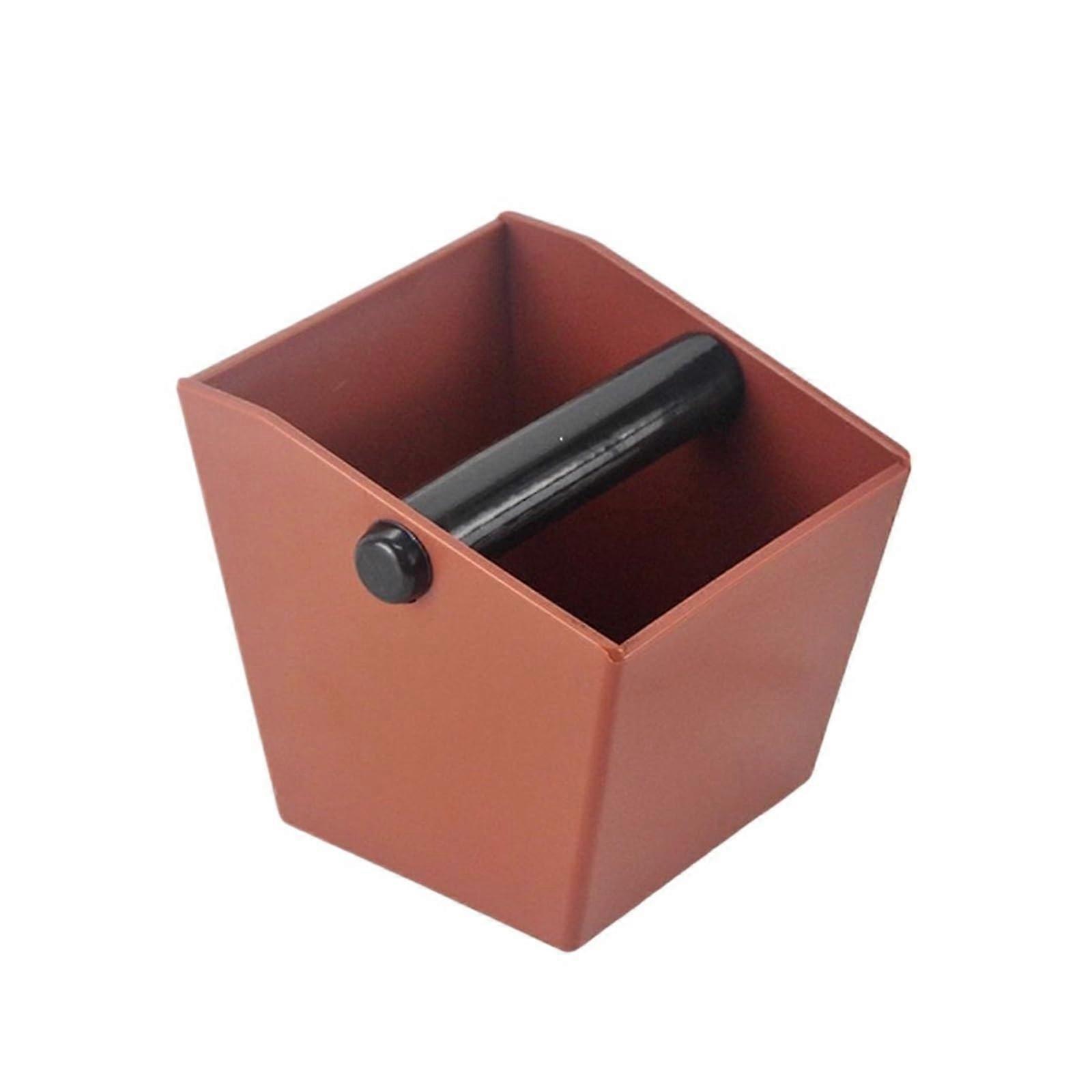 Espresso Knock Box Caramel Color ABS Coffee Grounds Container Large Capacity Easy Clean