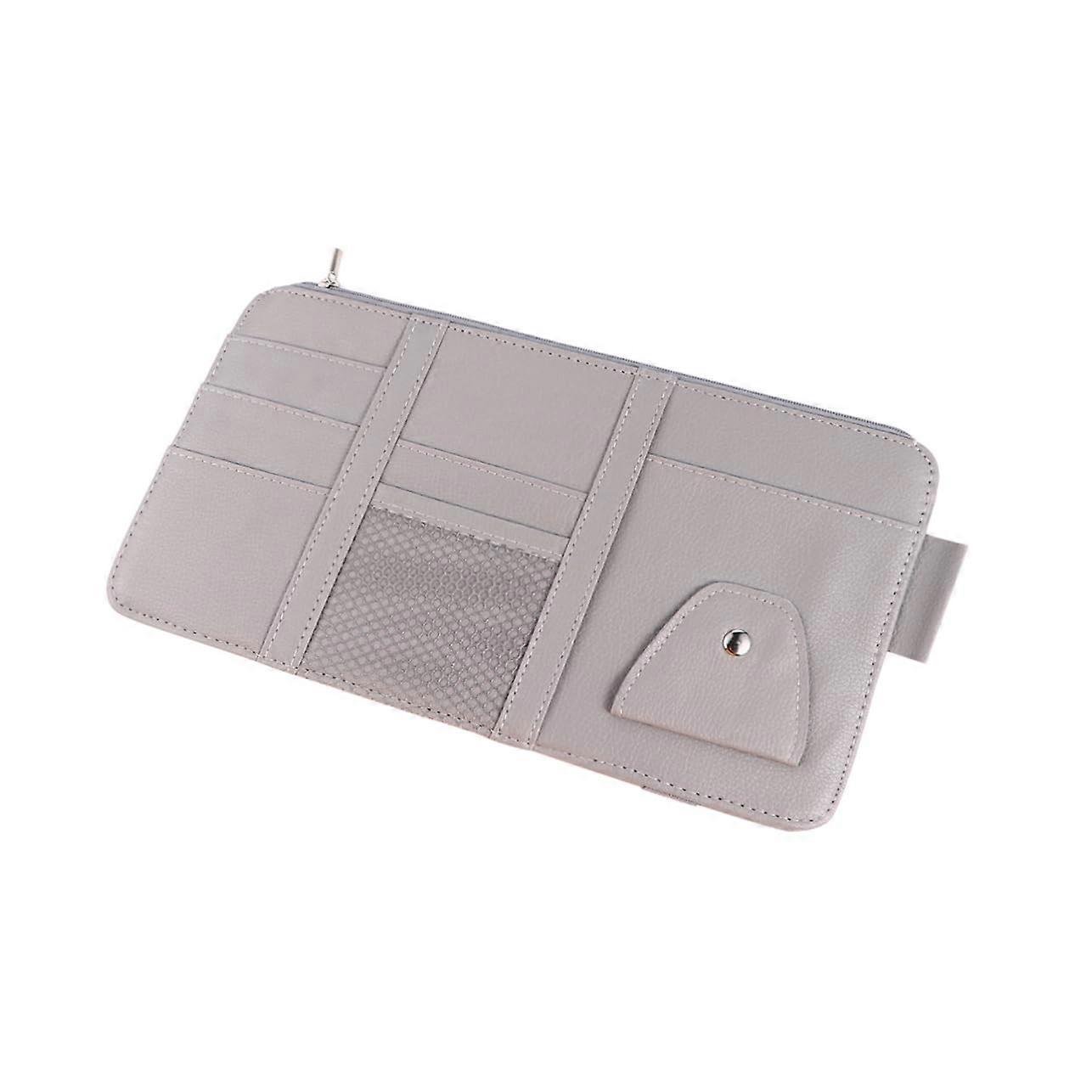 Car Sun Visor Organizer with Sunglasses Secure Storage and Scratch Interior Pouch Grey