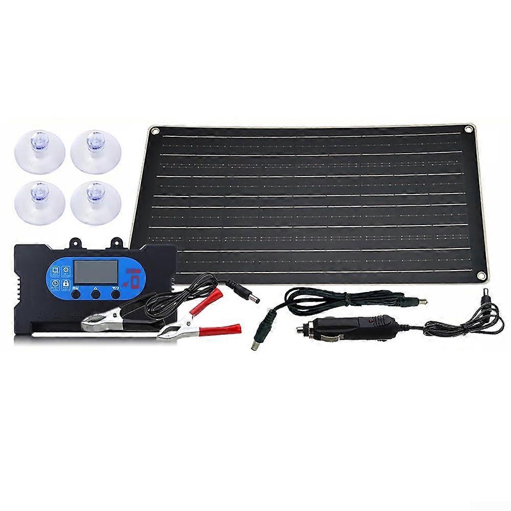 40W Monocrystalline Solar Panel Kit with 12V/18V Charge Controller for Camping RV Hiking