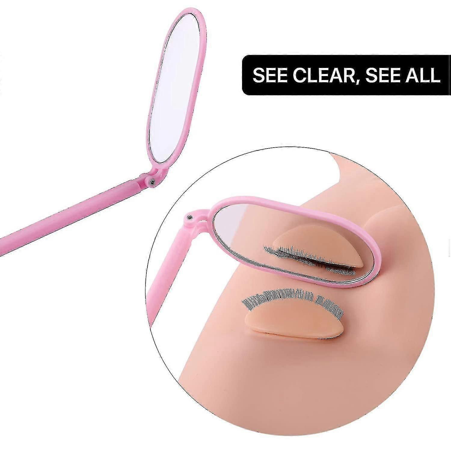 Pretty Memory Large Lash Mirror, 270 Degree Free Rotation(pink)