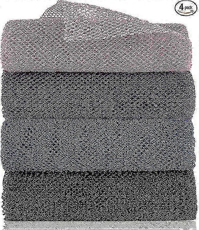 4-Pack African Exfoliating Body Scrub Net, Bath Sponge for Deep Cleansing