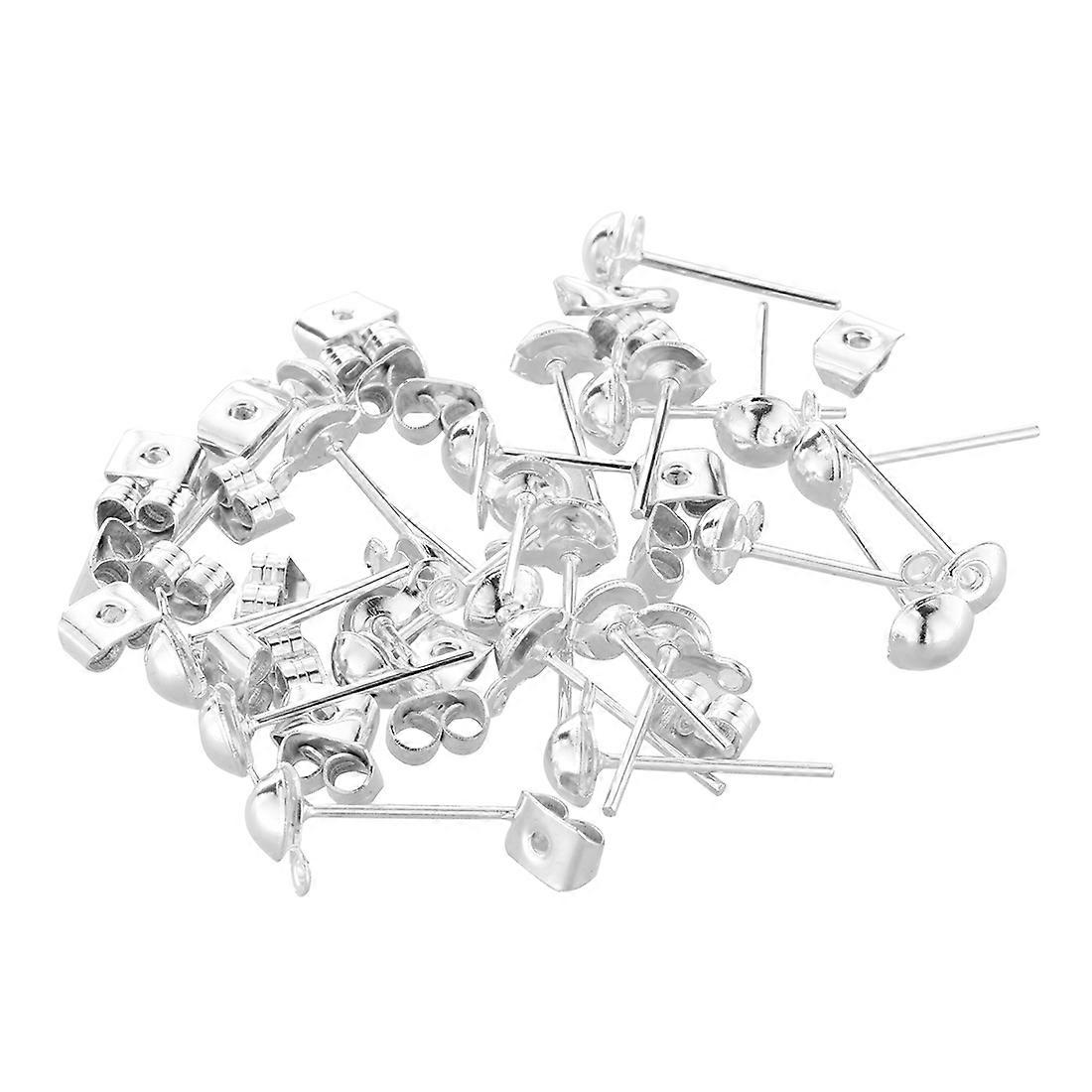 25 X Pair Support Earring nail Rod + ring
