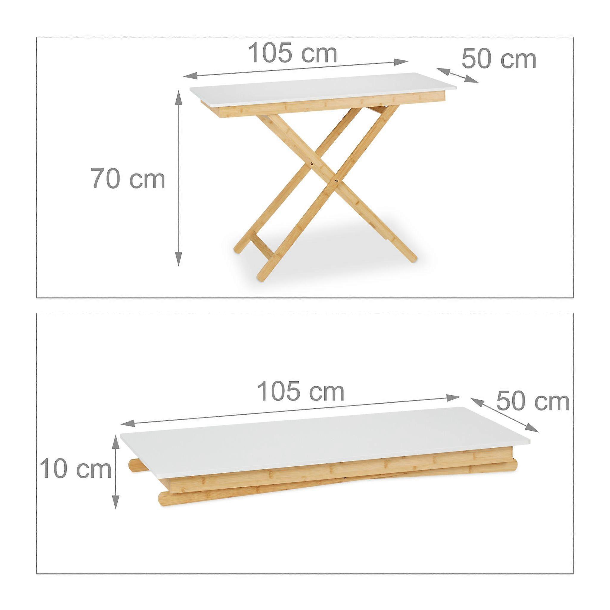 Fällbart bord av bambu justerbart i höjdled