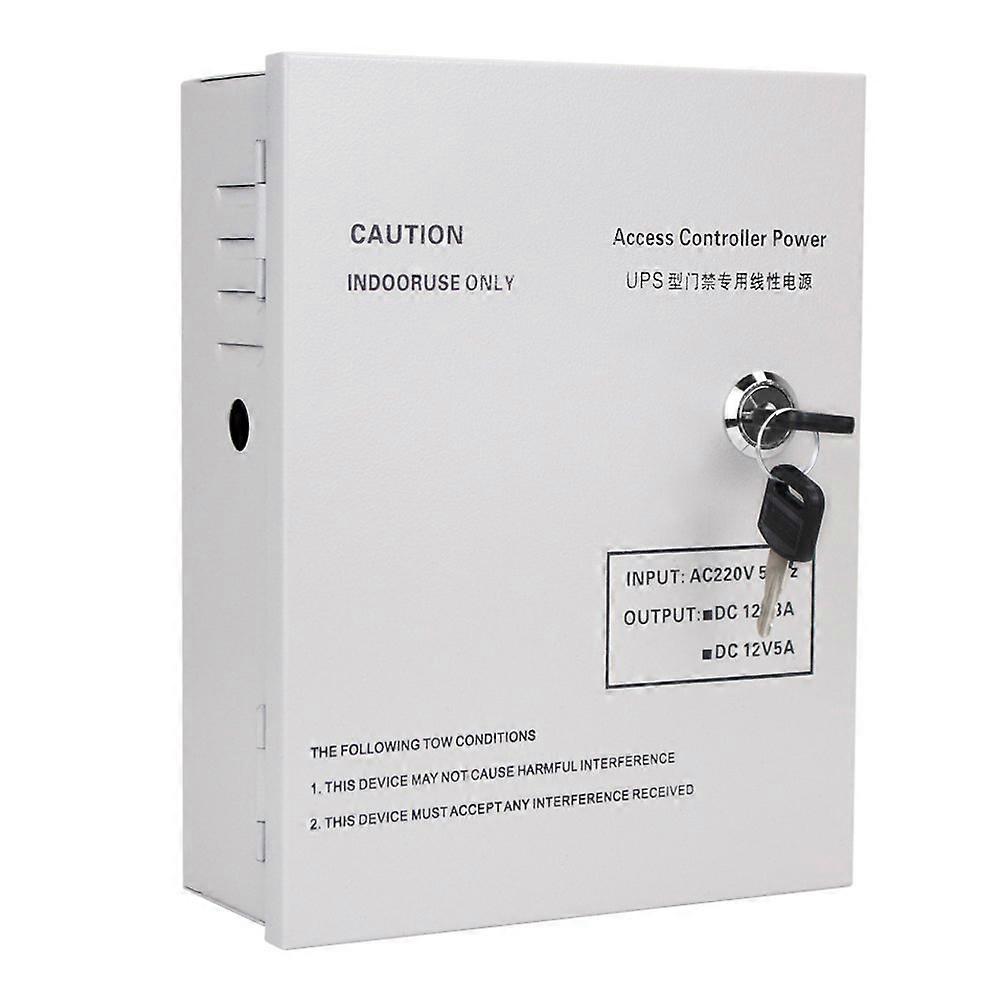 Access Control Power Supply Box 12V 5A with Keys, Stable 42W Output for Intercom and Security