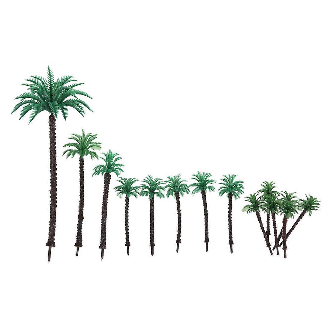 14Pcs 1.9 Inch - 6.6 Inch Model Coconut Palm Trees Layout Train Scale 1/50
