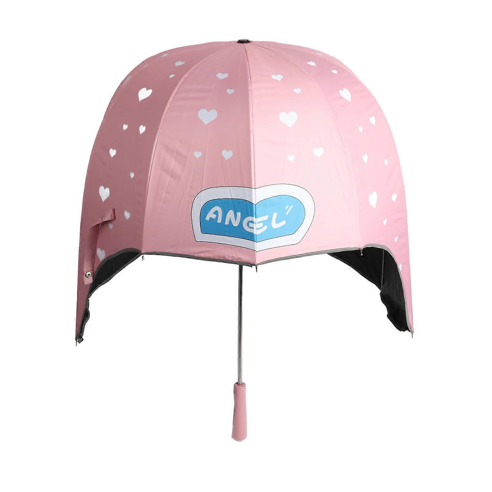 Windproof Bubble Dome Umbrella with UV Blocking Lining, Foldable Travel Design, Adult Pink