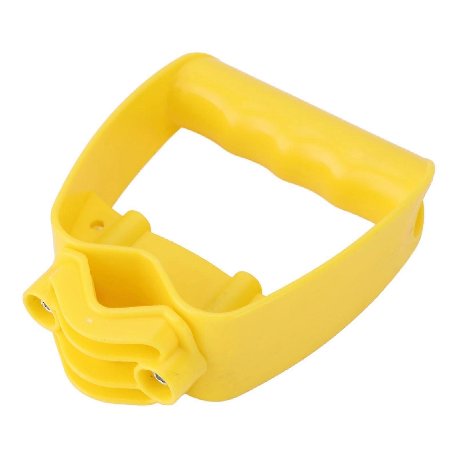 Ergonomic Shovel and Rake Handle Attachment, Back Saving Grip with Quick Clamp, Bright Yellow