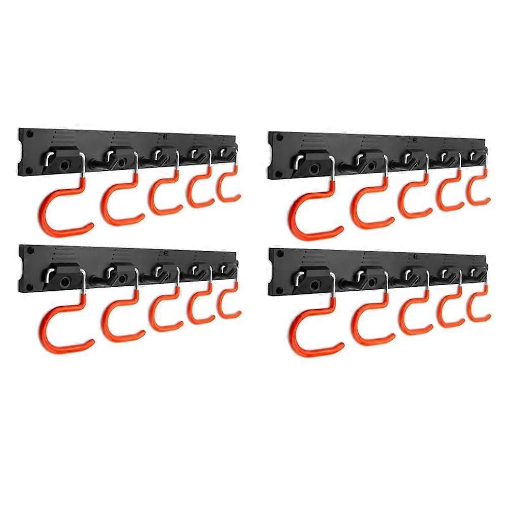 Wall Mount Tool Organizer 64 Inch Adjustable Garage Storage System with Broom and Mop Holder Hooks