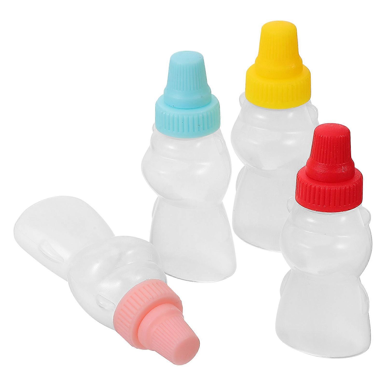 Condiment Bottles Mini Bear Refillable for Storage 4Pcs Pe Material Set