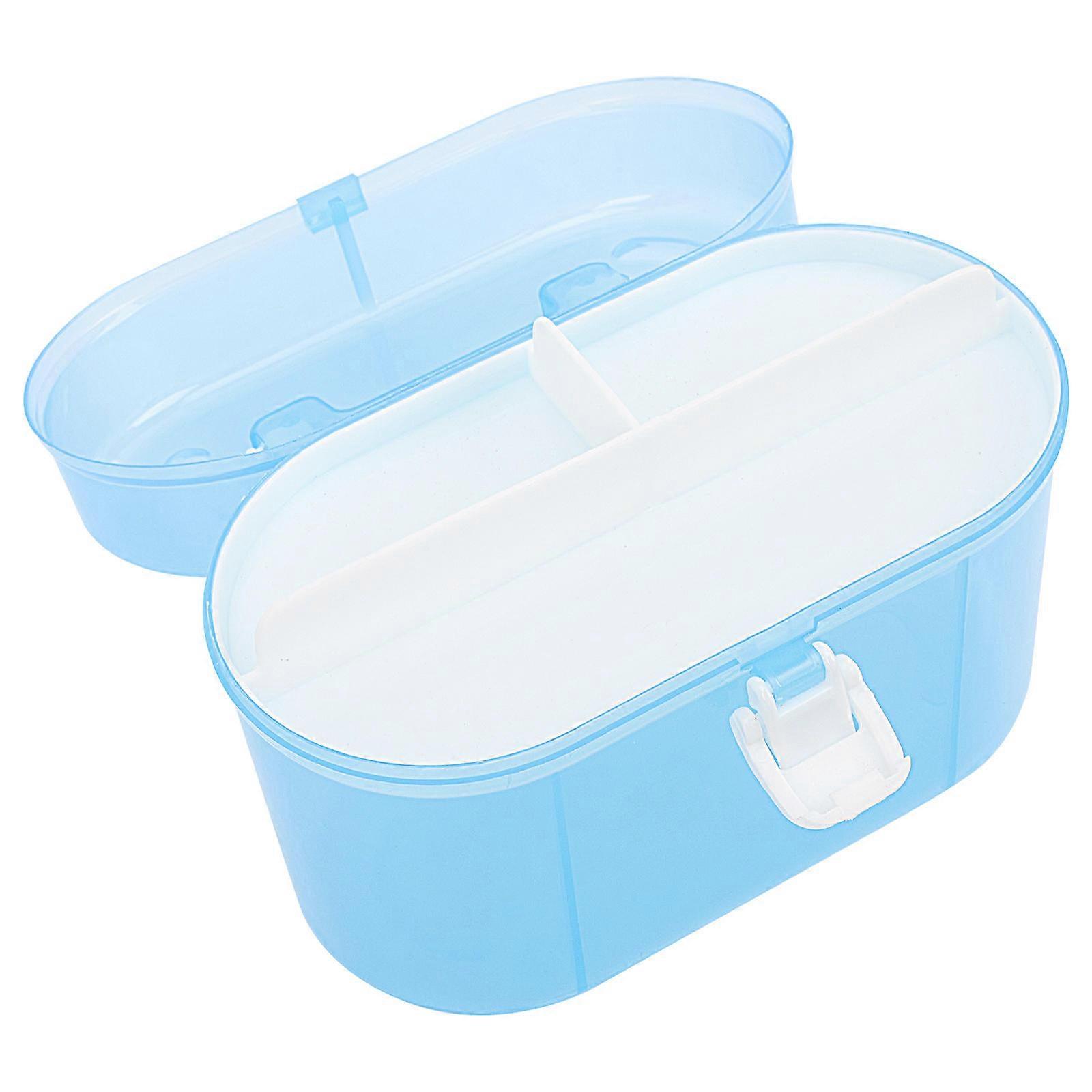 Storage Box Handheld Storage Box for Desktop Use Blue Container