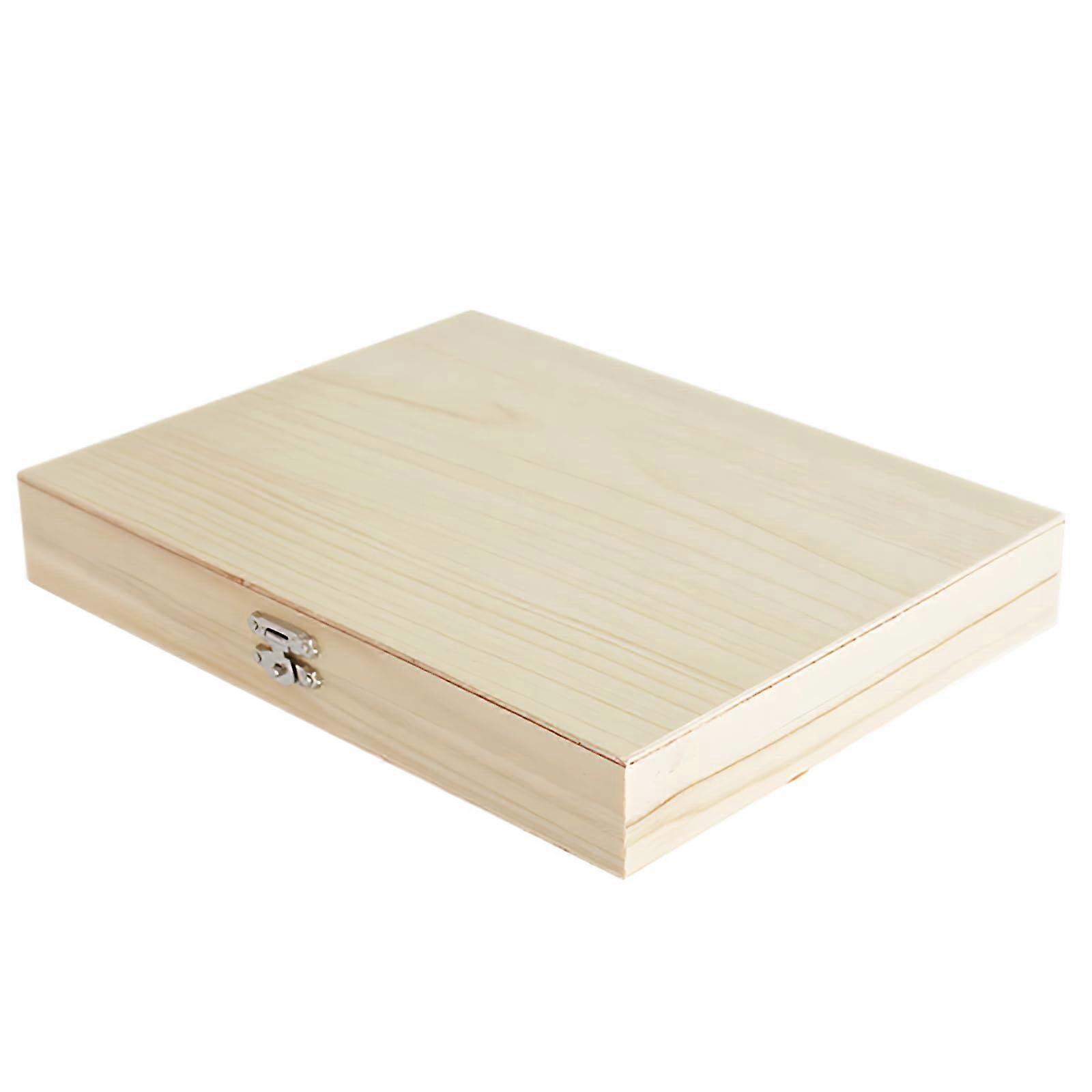 Microscope Slide Storage Box Solid Wood Holder with DustProof Latch and Safe 1.2mm Slots