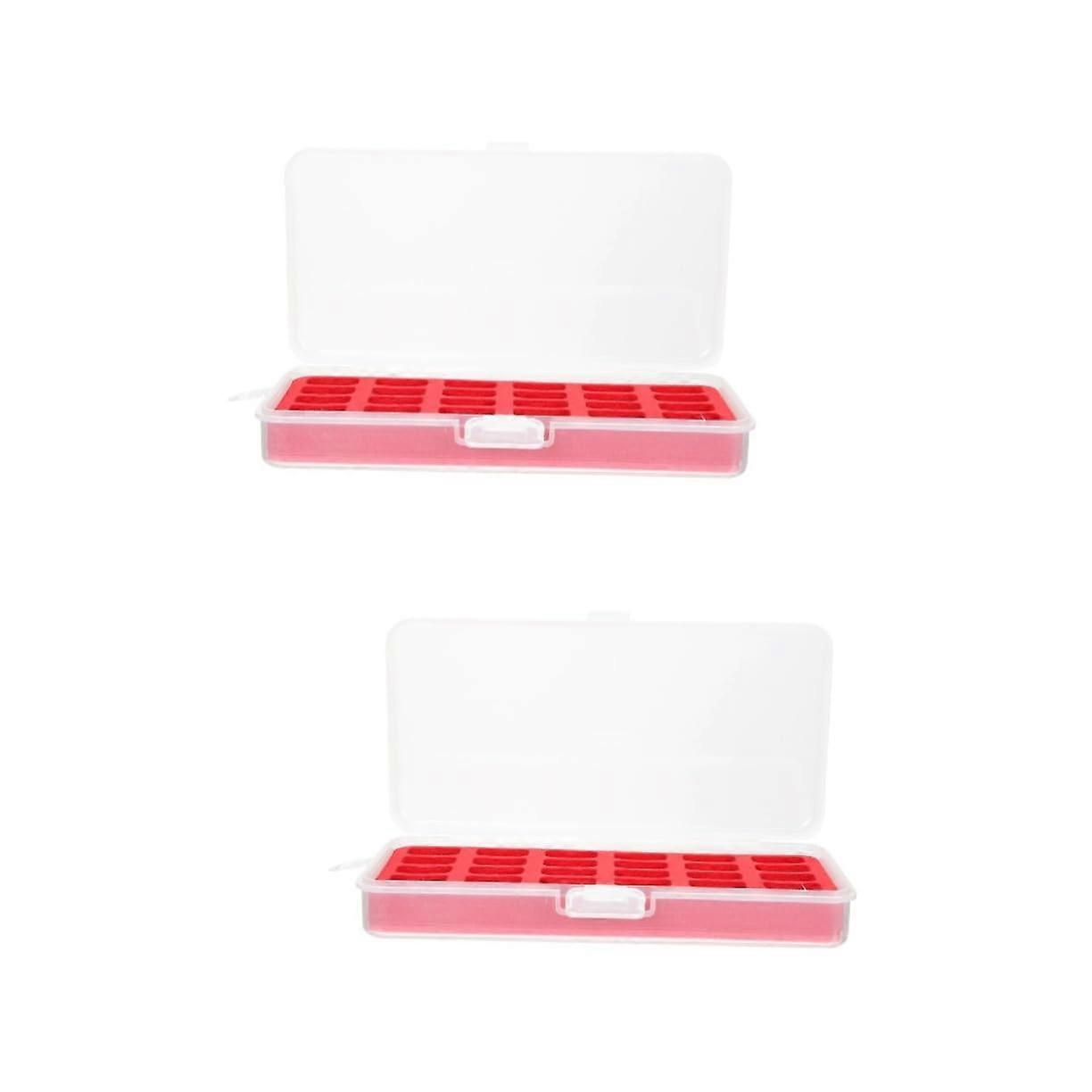 Sewing Bobbin Storage Box with Clear Lid, 30Compartment Thread Organizer for Embroidery