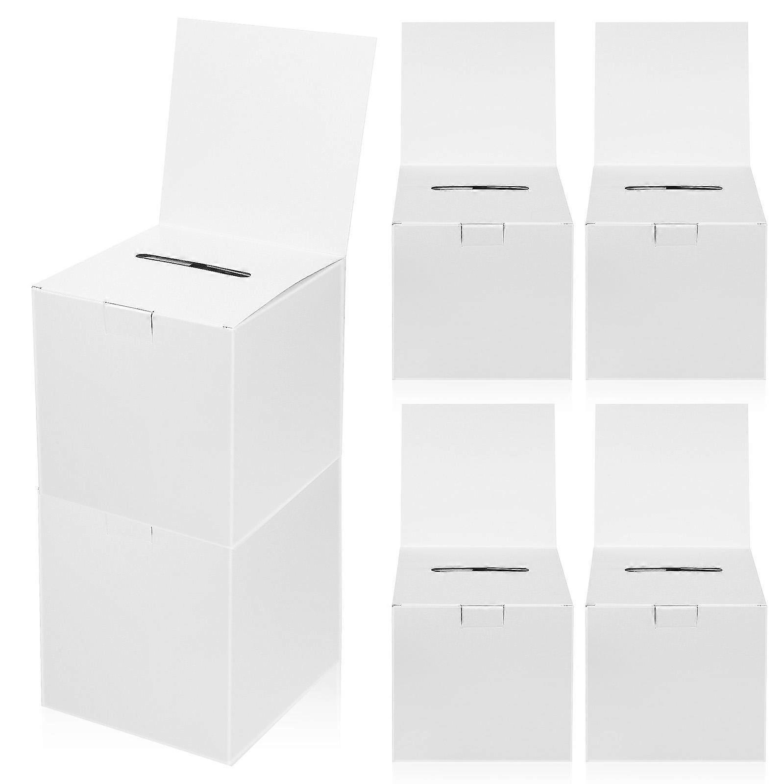 Voting Box Paper Ballot Boxes for Storage with 6Pcs White Set