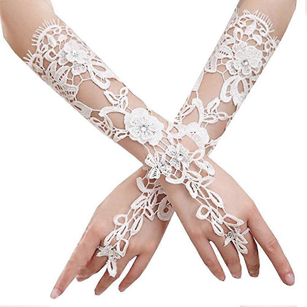 Bride Gloves for Wedding Long Lace Gloves for Hands Pair