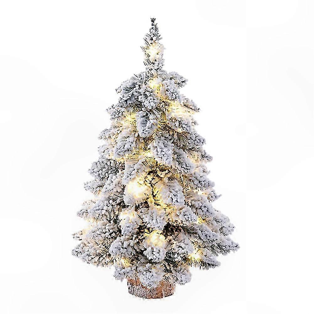 Flocked Artificial Christmas Tree with Snow for Desktop Decor