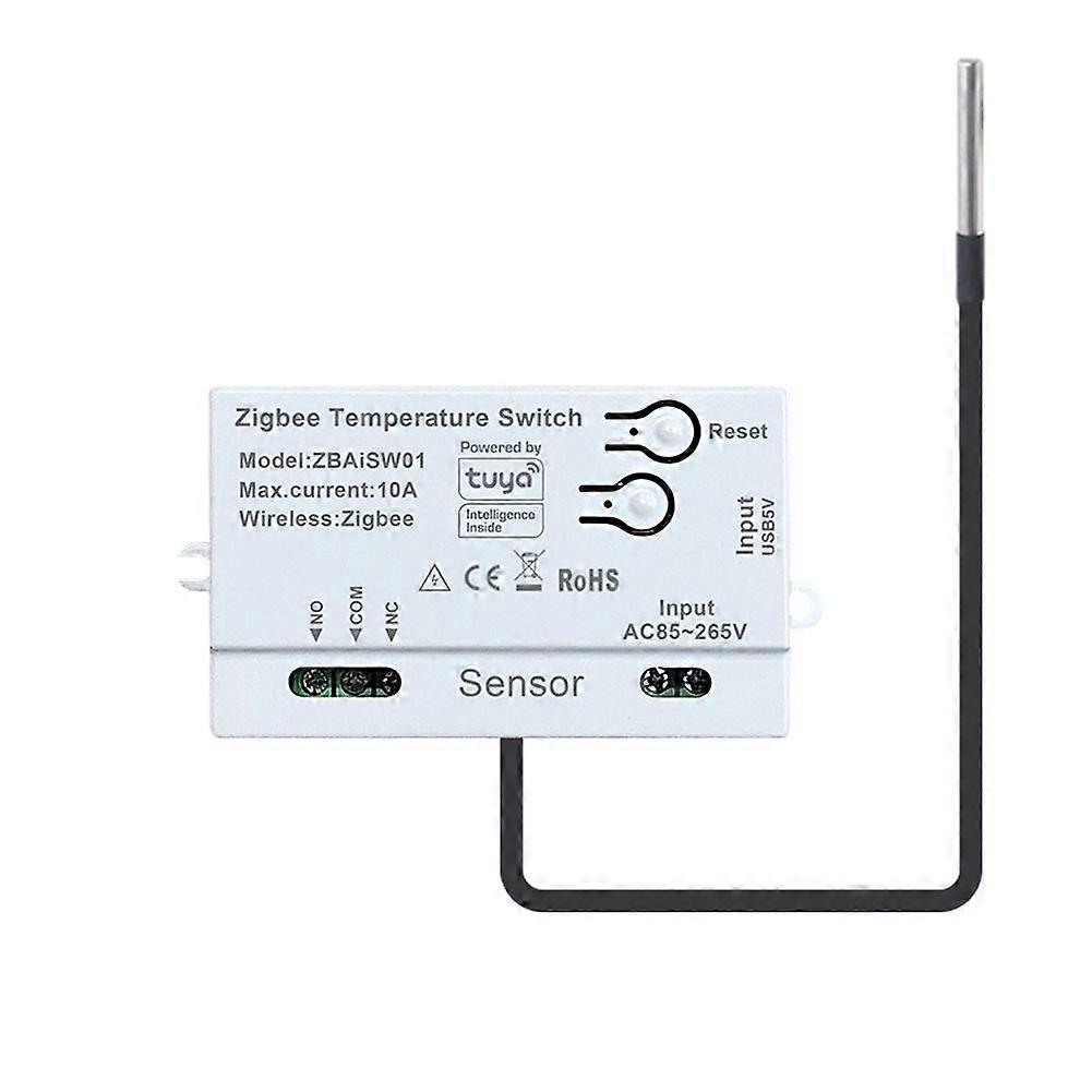 Tuya Zigbee Temperature Switch Sensor AC85-265V/USB5V APP Remote Control Smart Timing Smart Switch 1M