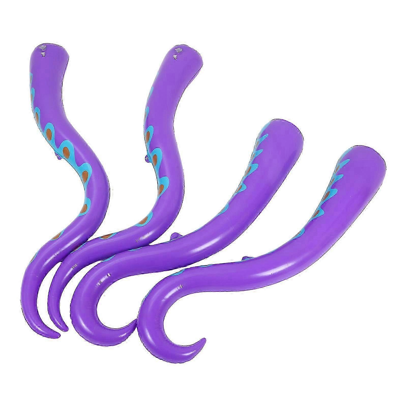 Purple Inflatable Octopus Tentacles for Window 4Pcs Ocean Theme Decor