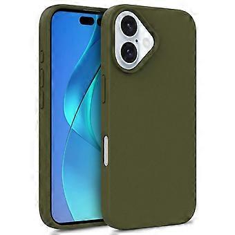 EcoFriendly Biodegradable Wheat Straw Case for iPhone 15 Matte Olive Green Slim Shockproof Cover