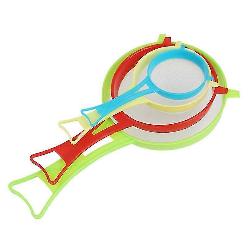 4Pcs Flour Colander Long Handle Safe Plastic Multi-function Food Flour Tea Strainer for Kitchen