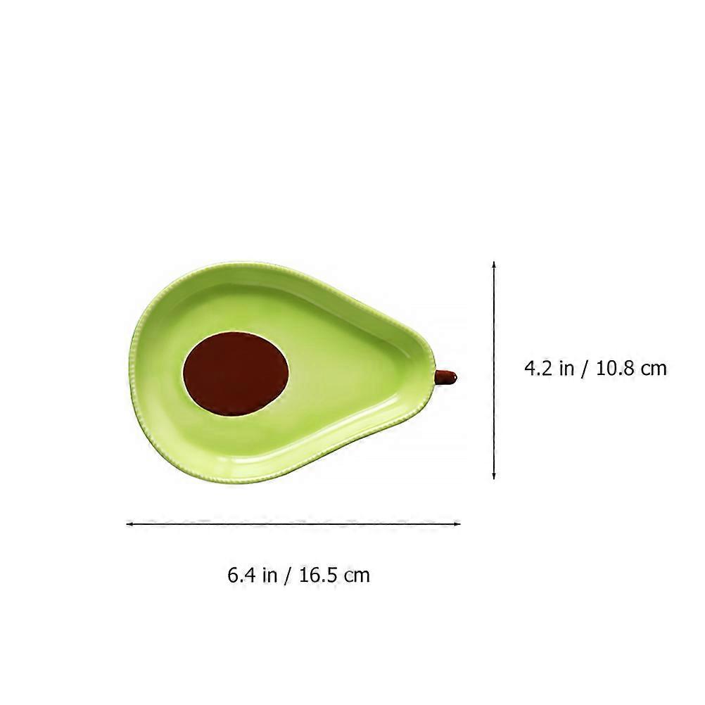 Light Green Avocado Shape Plate for Storage Use 1Pcs Ceramic Tableware