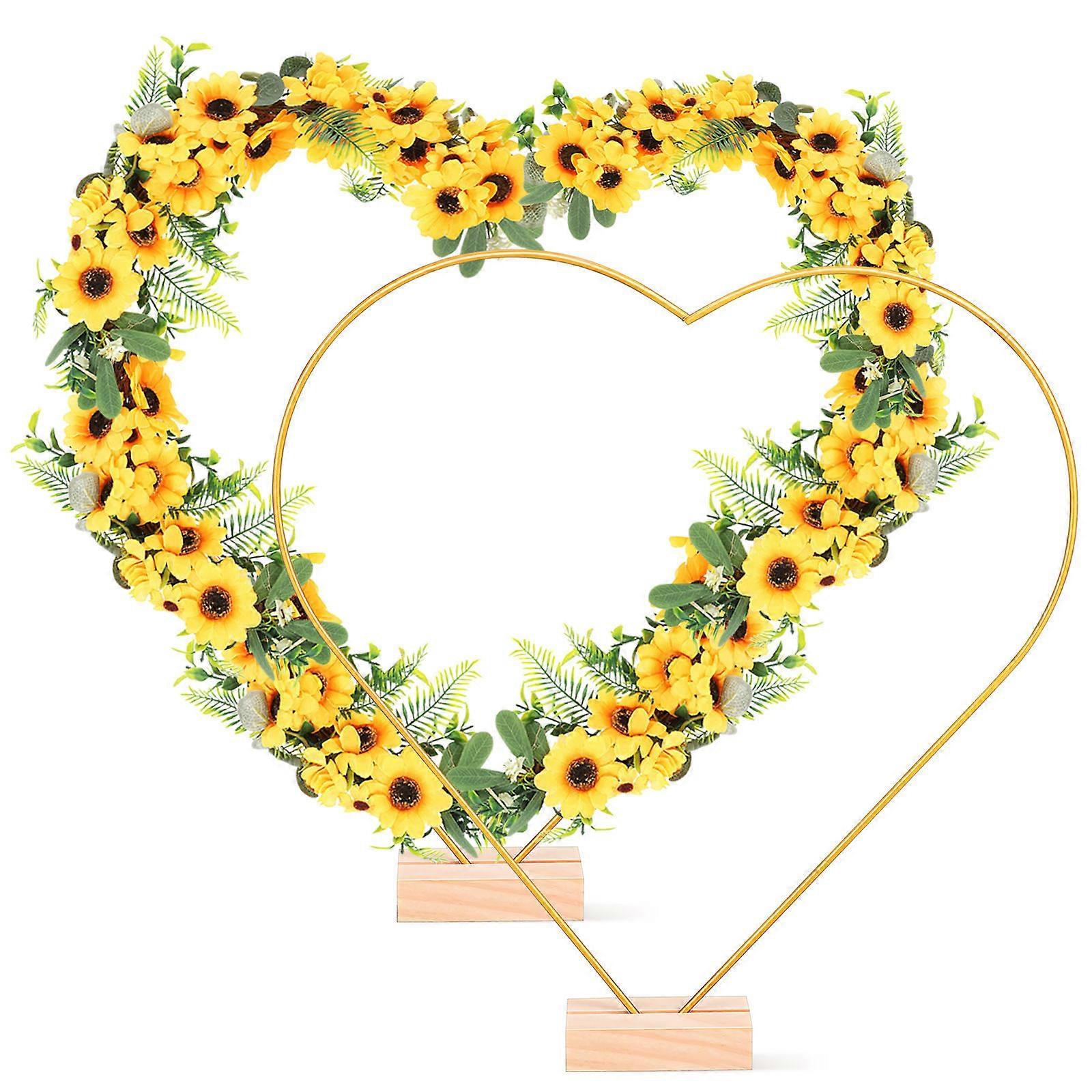 Metal Hoops Multi-Function Heart Wire Wreath Frame for Party 4Sets