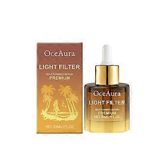 Oceaura Sunless Tanning Essence: een milde en hydraterende kruidenessence voor een natuurlijk gebruinde huid.