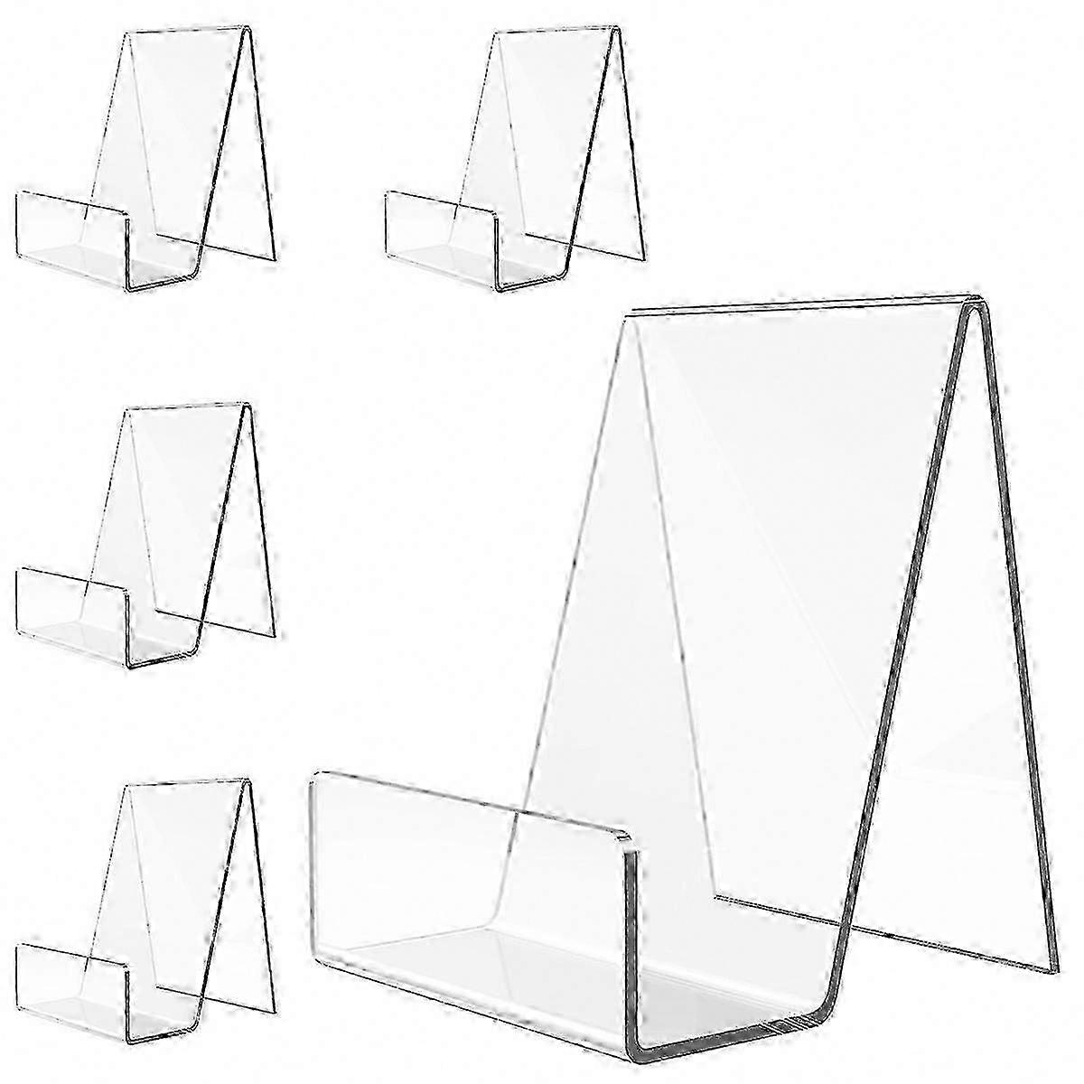 5-Pack Clear Display Stand for Books, Postcards, CDs, and Frames