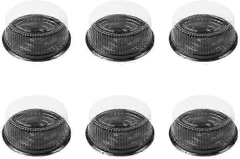 10 Pcs Round Clear Disposable Plastic Cake Display Storage Boxes with Black Base