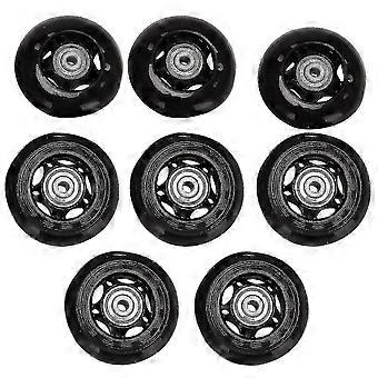 Indoor Outdoor 8 Pack 64mm Inline Skate Replacement Wheels with Preinstalled Bearings