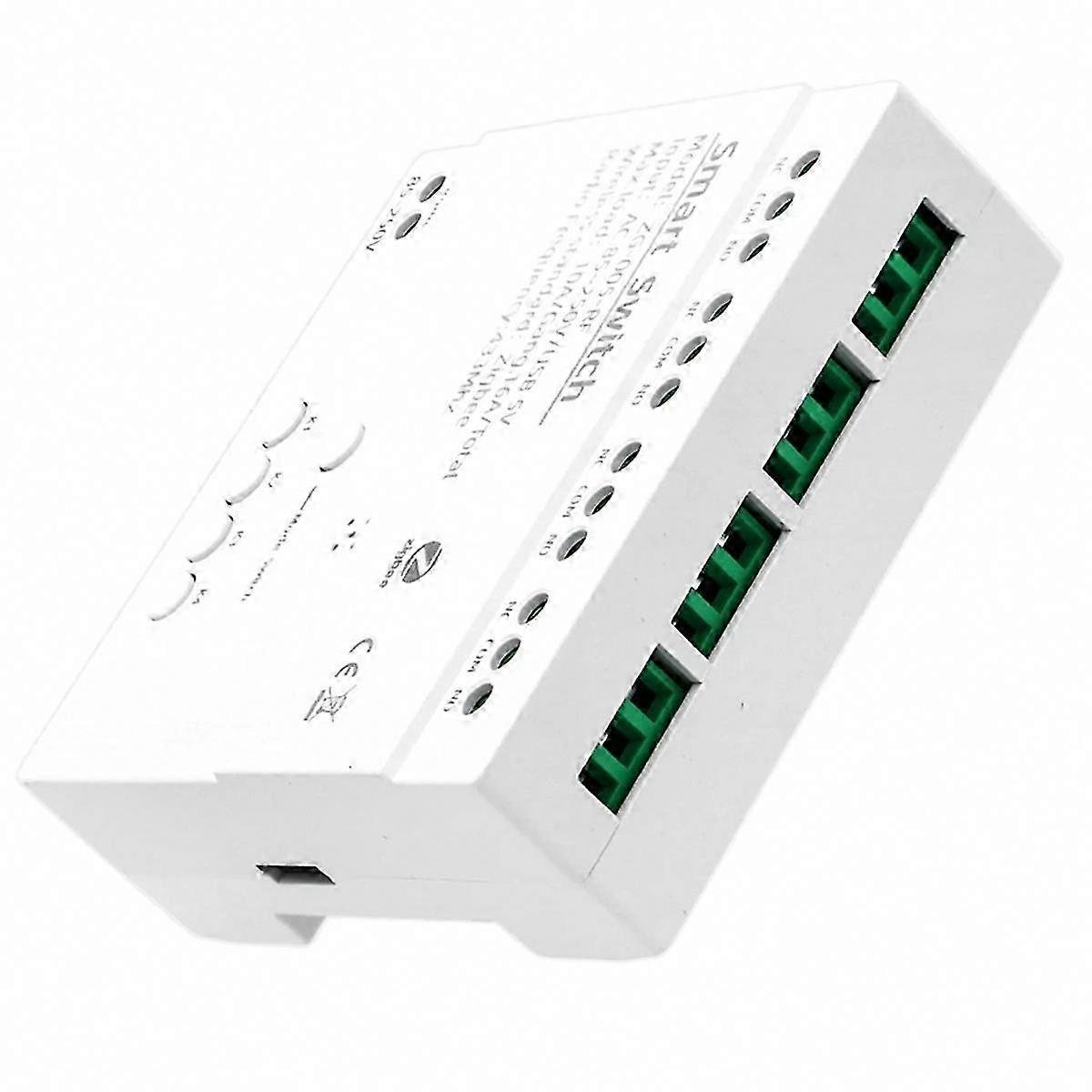 ZigBee 4-Channel Smart Switch Module for Home Automation, Wireless Relay with RF433 and Voice Control Functionality