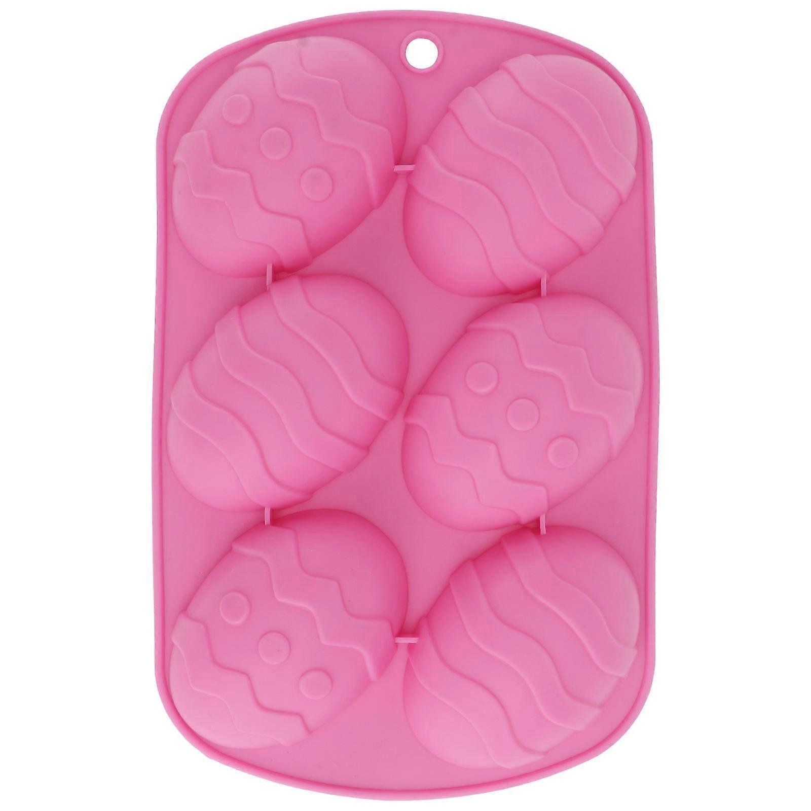 Red Silicone Baking Mold for Molding Easter Egg Shape 6-Grid Set