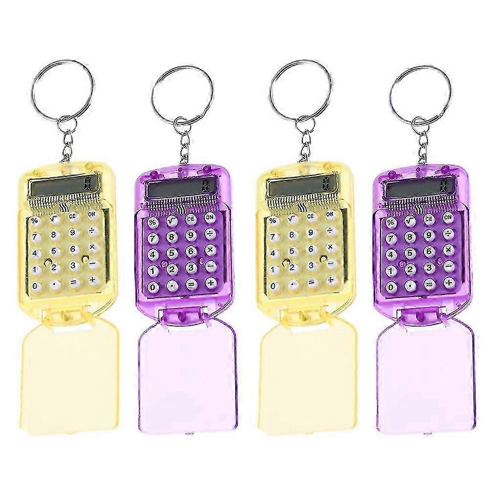 Pocket Counters Flip-Open Calculator for School 4Pcs Mini Calculator Set