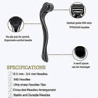 Dermaroller 1,5 mm, 540 Titan-Mikronadeln für Gesicht, Falten, Haarausfall, Dehnungsstreifen und Haarwachstum
