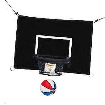 Trampolines Basketball Hoop Attachment Toy Outside with Ball Basketball Goal Black 69cmx48cm SQ3