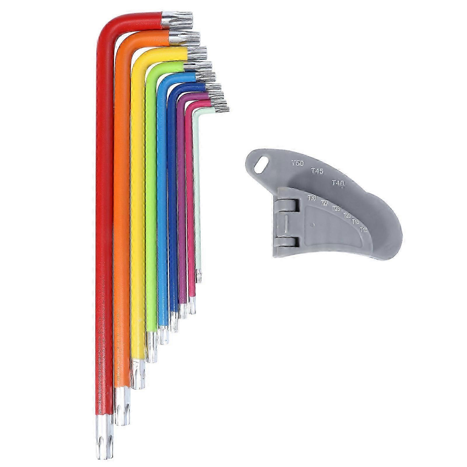 Colored Repair Spanner 9Pcs Hexagon Wrench Steel Multi-Function Kit