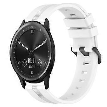 For Garmin Vivomove Sport 20mm Concave Striped Slicone Watch Band
