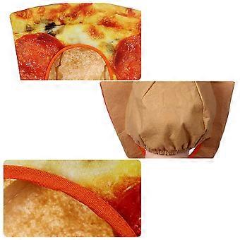 1 Set Halloween Cosplay Props Holiday Party Stage Performance Pizza-shaped Head Head Cover for Party Decor (Orange)
